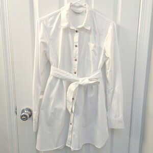 Seraphine white cotton button down maternity tunic size 2
